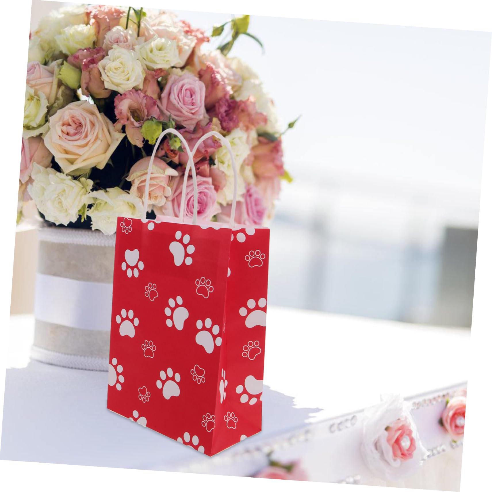 Gadpiparty 5 Series Bolso Bolsas De Papel Con Asas Golosinas A Granel Chico Favor Bolsas De Dulces De Fiesta Bolsas De Papel Para Bolsas De Rojo 12 Piezas X 5