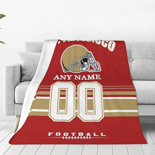 Miniatura 2 de Manta personalizada de San Francisco, manta personalizada con cualquier nombre y número, mantas ligeras y cálidas personalizadas, regalos para