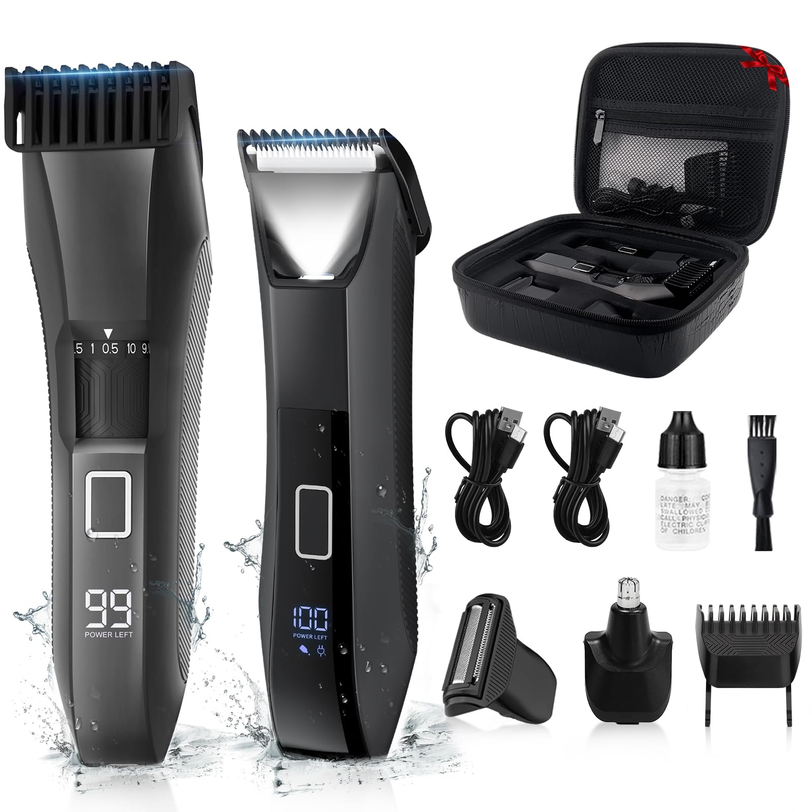 Beatslm Manscape Beard Trimmer for Men, Groin & Body Hair Trimmer, Ball Shaver, Nose Hair Clippers, All-in-One IPX7 Waterproof Men's Wet/Dry Groomer