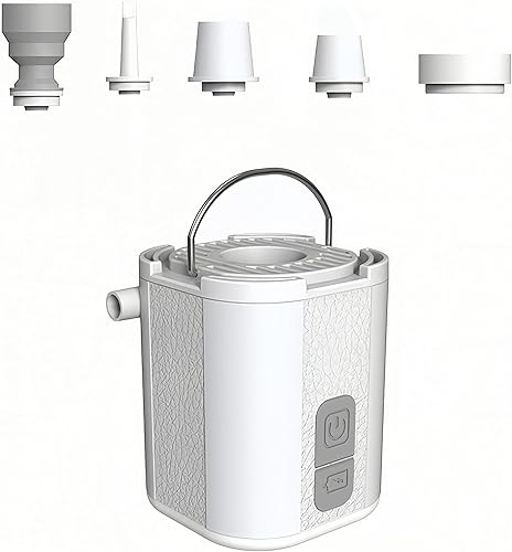 Mini bomba de aire portátil para camping, tamaño de la palma con luz LED, infla almohadillas para dormir, anillos inflables y más