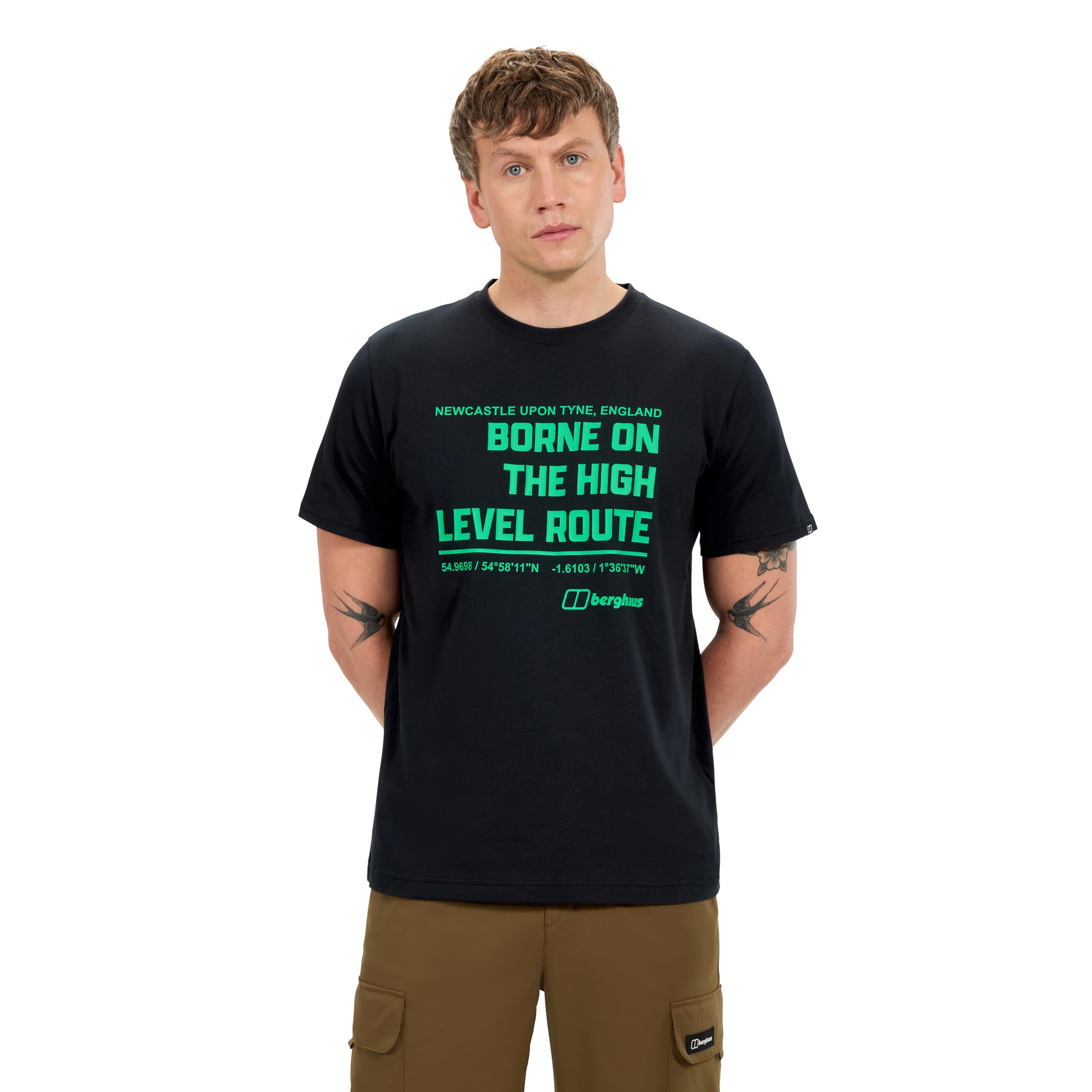 Berghaus Men's High Level Route Tee, Jet Black, XL