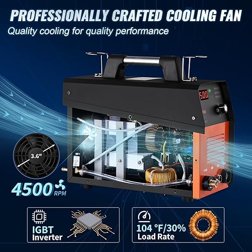 Miniatura 3 de VEVOR Cortador de plasma, 50 amperios, máquina de corte de aire de arco piloto sin tacto mejorada con antorcha, 110 V220 V de doble voltaje AC IGBT