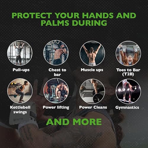 Miniatura 7 de Bear KompleX 3 Hole Pinnacle Hand Grips for Workouts, Pull-ups, Weightlifting, WOD Gymnastics, Crosstraining Palm Grips with Wrist Wraps, Hand