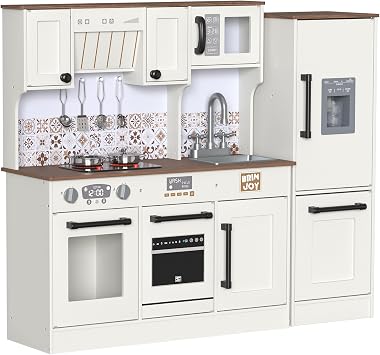 BRINJOY 2-Piece Kids Kitchen Playset with Separated Refrigerator