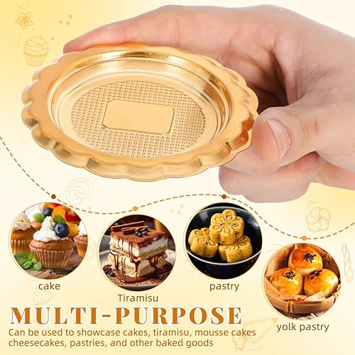 Miniatura 3 de 20 mini bases de pastel de mousse doradas, mini tablas para pasteles, exhibidores de postres, bases de pastelería para hornear cocina (3 pulgadas)