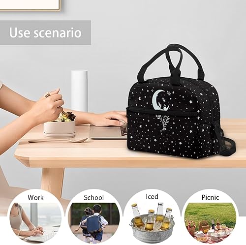 Vista 62 de doginthehole Bolsa de almuerzo portátil de teñido anudado azul, bolsa de almuerzo, organizador reutilizable, hielera para adultos, al aire libre