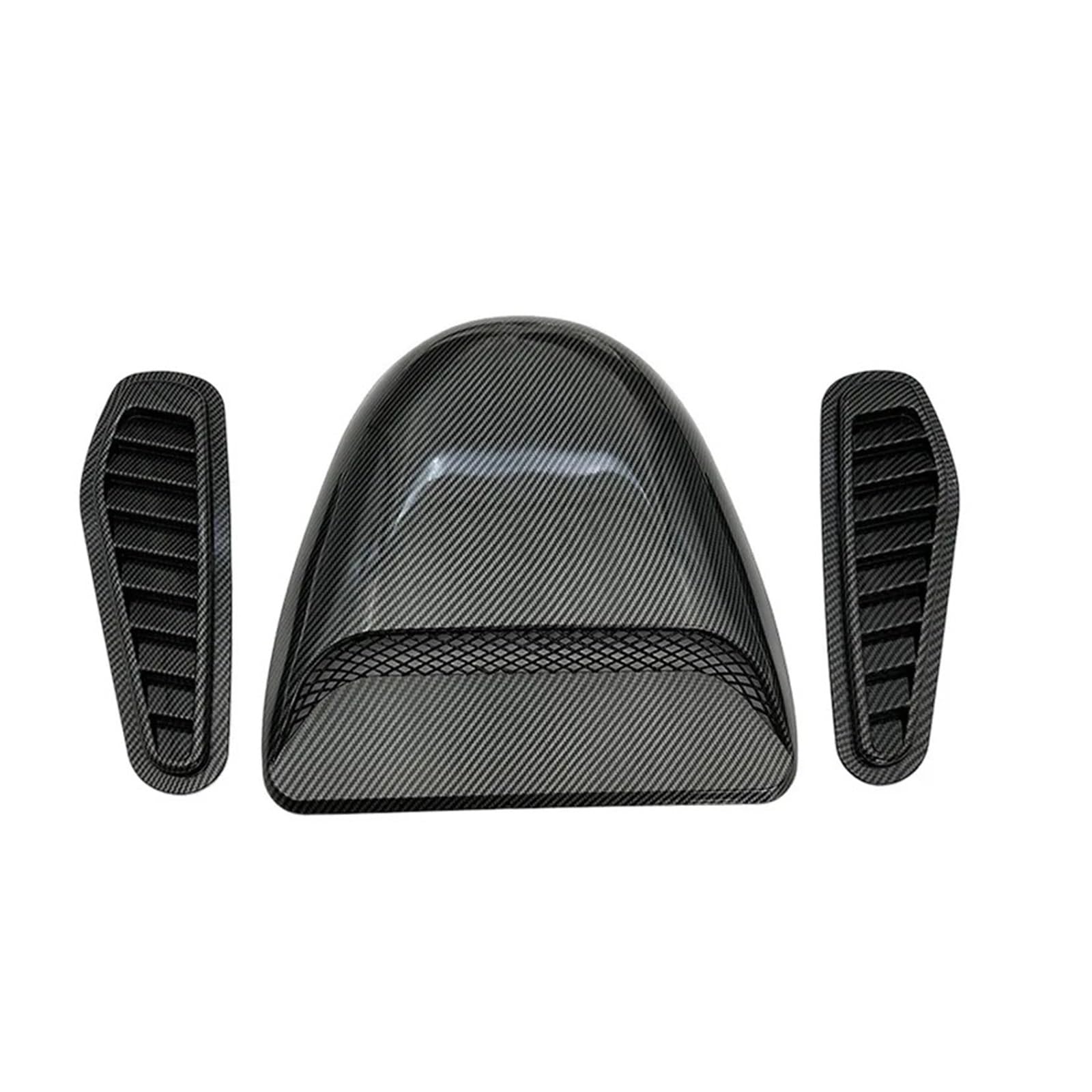 Accessorio modifica dell'autoadesivo sfiato regolazione del flusso d'aria universale della copertura decorativa paletta cofano Front Hood Air Dust Cover(3pcs carbon fiber)
