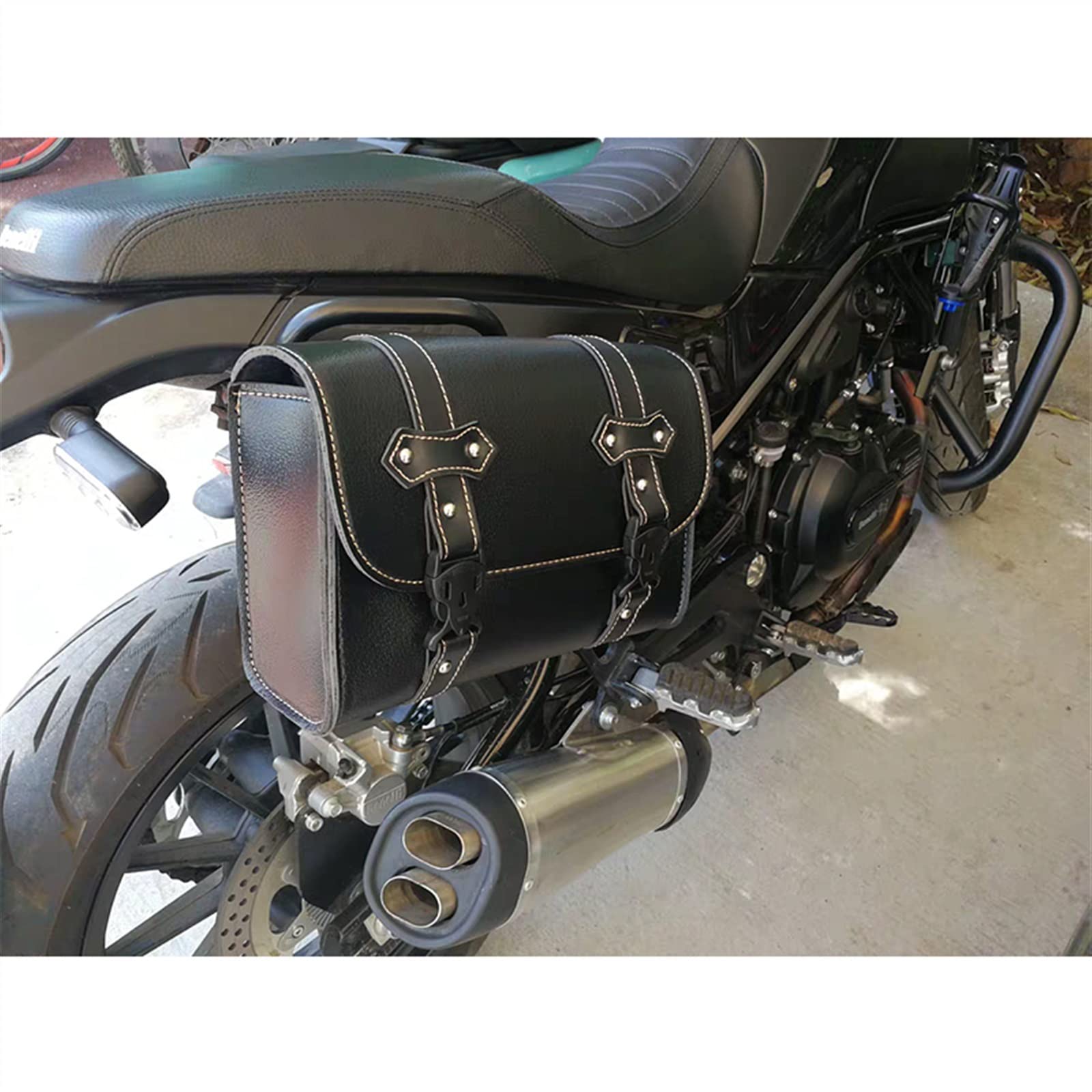 Motorrad Retro Sattel Für Yamaha V-Star XVS 250 650 950 1100 1300 Für Virago XV 500 535 700 750 920(Size L Black)