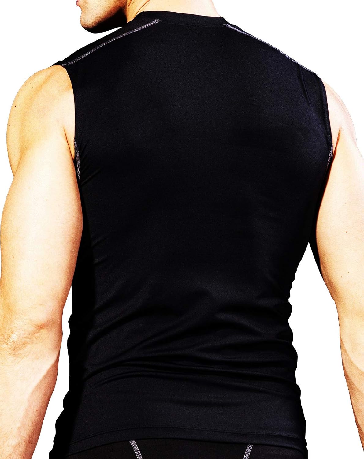 DZRZVD Mens 3 Pack Compression Quick Dry Fit Sleeveless Tank Tops Undershirts Small 3 Packs Black