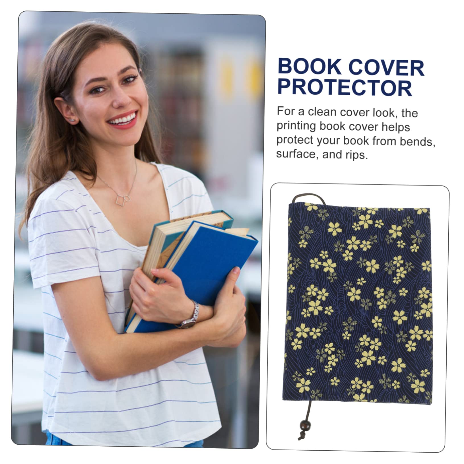 MAGICLULU 5piezas Funda De Tela Reutilizable Para Libros Decorativo Protección Para Cuadernos y Libros De Tapa Dura Materiales Resistentes Al Desgaste Diseño Estampado De Flores