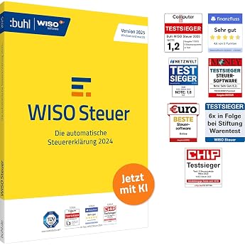 WISO tax 2025 (for tax year 2024) | For Windows, Mac, smartphones and tablets | standard packaging