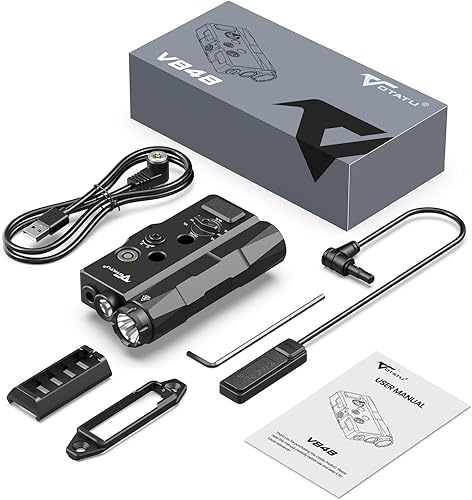 Miniatura 7 de VOTATU V848 Láser verde/IR y linterna de 1700 lúmenes/iluminador IR, pantalla multimodo láser de luz de arma para rifle y escopeta compatible con