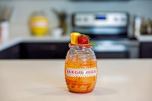 Miniatura 3 de FUEGO JUGS - 4 recipientes para bebidas de agua con tapa, plástico con boca ancha, forma de barril y dispensador de bebidas, eventos en interiores y