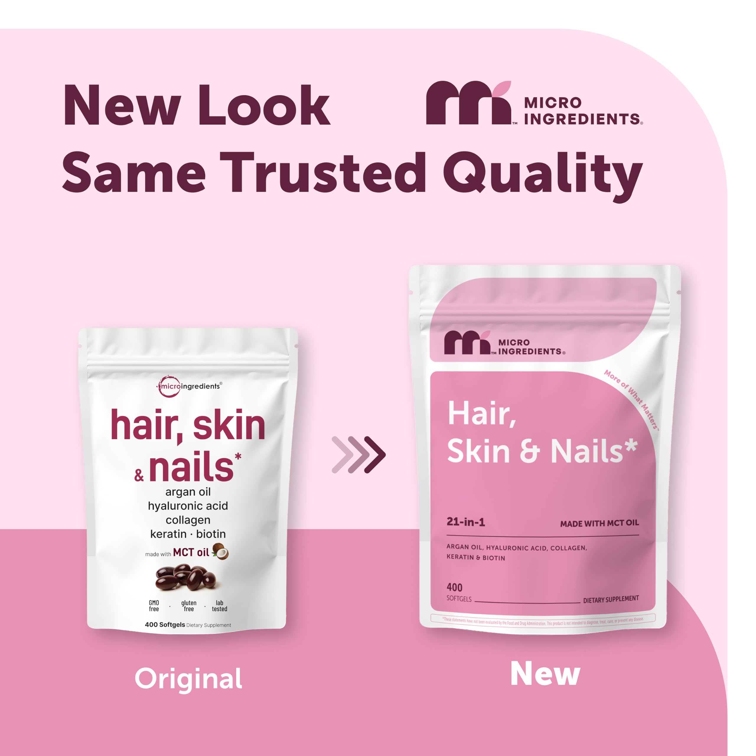 Hair Skin and Nails Vitamins for Women & Men, 400 Softgels, 133-Day Supply — Amazon image 2