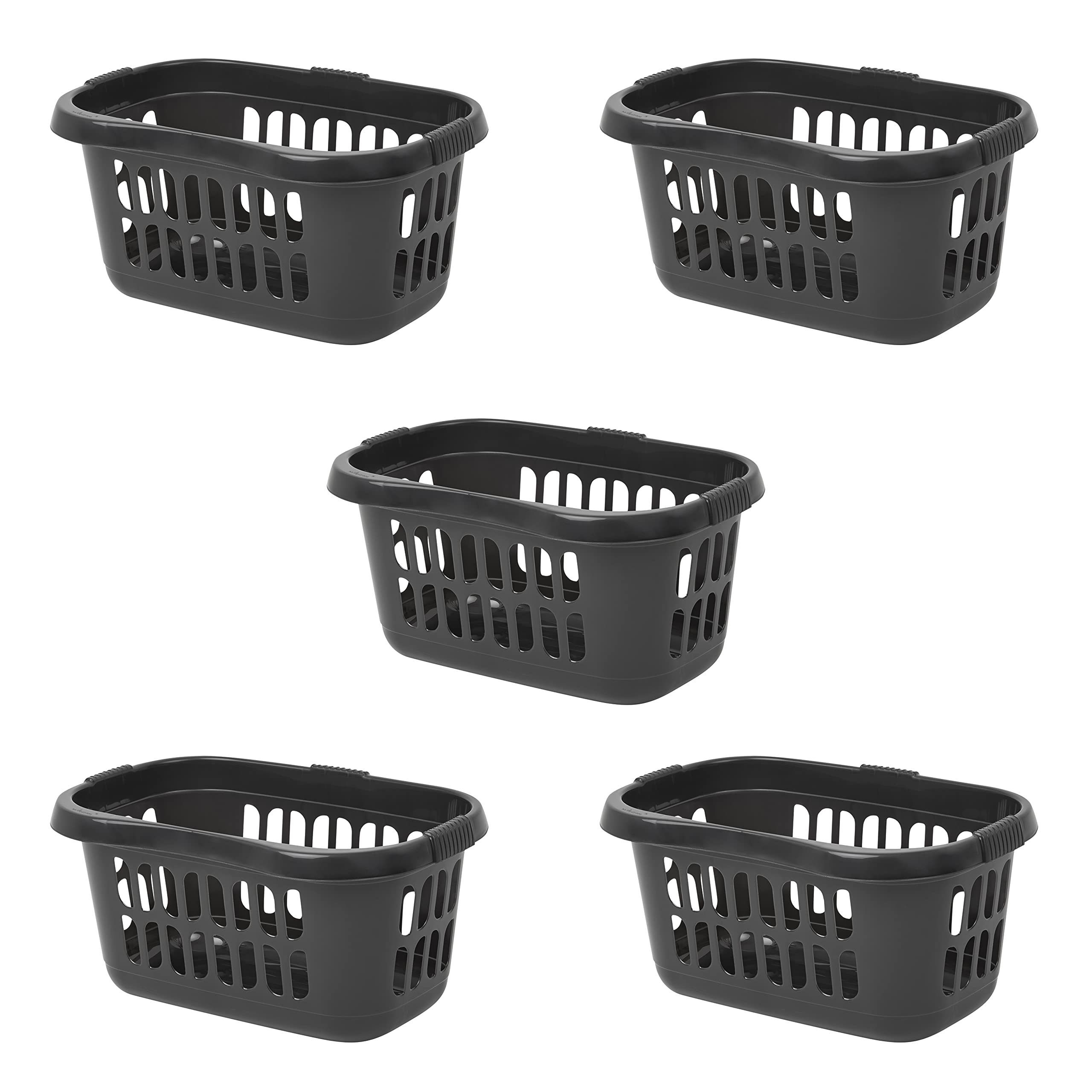 M1ss Midnight Black High Grade Upcycled Plastic Hipster Laundry Baskets Washing Clothes Linen Storage Bin Tidy - (5)