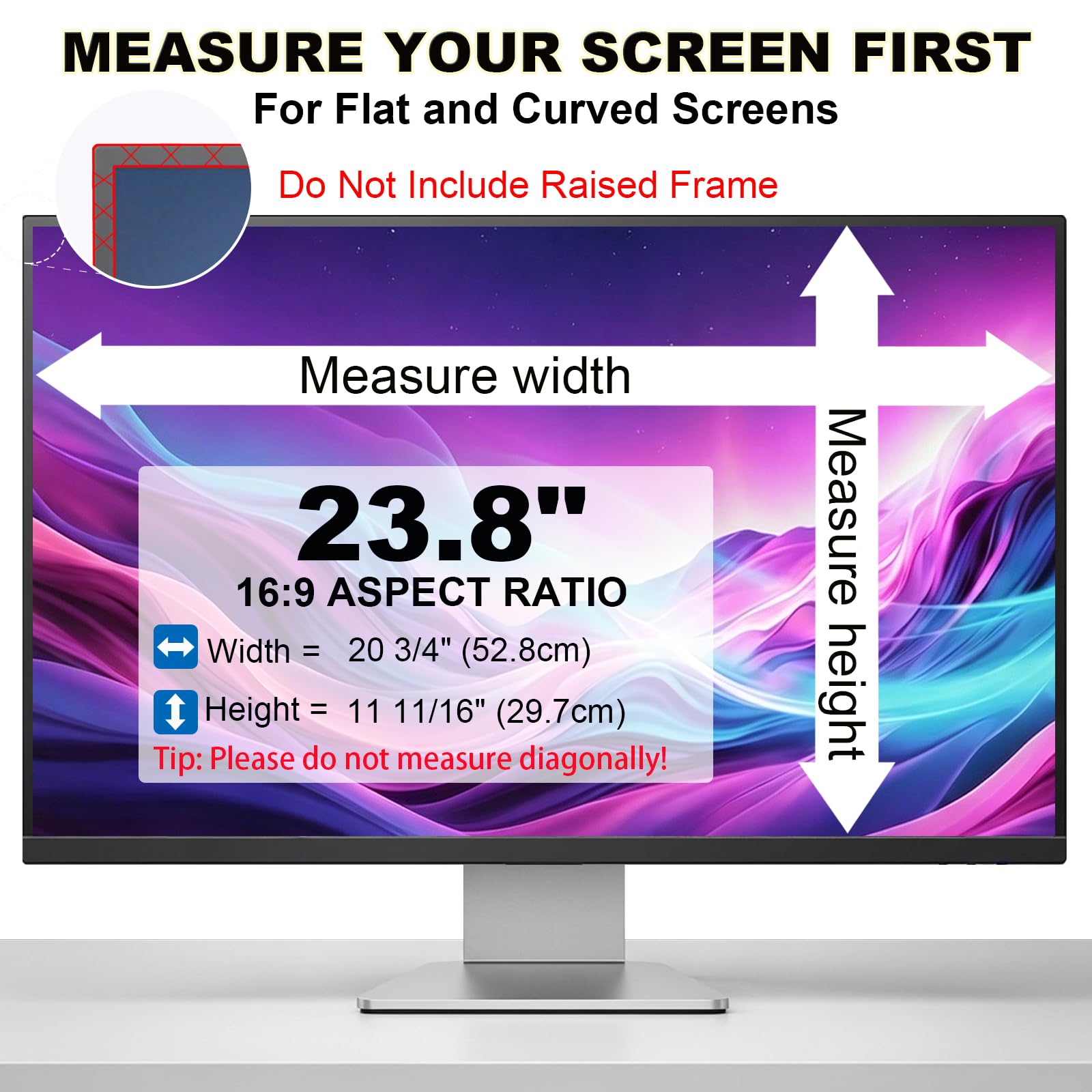 Protector de pantalla de luz azul para monitor de computadora de 23.8