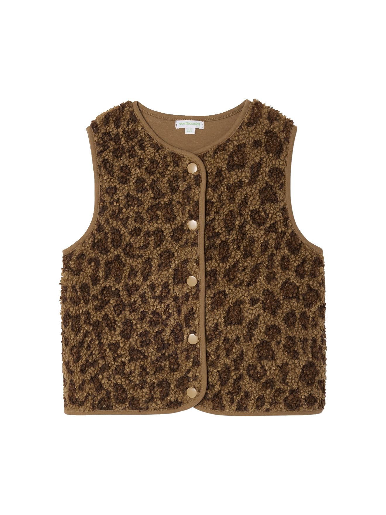 Vertbaudet Mädchen Teddyfleece-Weste mit Leopardenmuster
