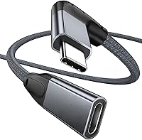 Vista 13 de UseBean Cable de extensión USB C en ángulo recto de 0.6 pies, 90 grados USB-C 3.2 Gen 2 20Gbps macho a hembra tipo C 4K cable extensor de video