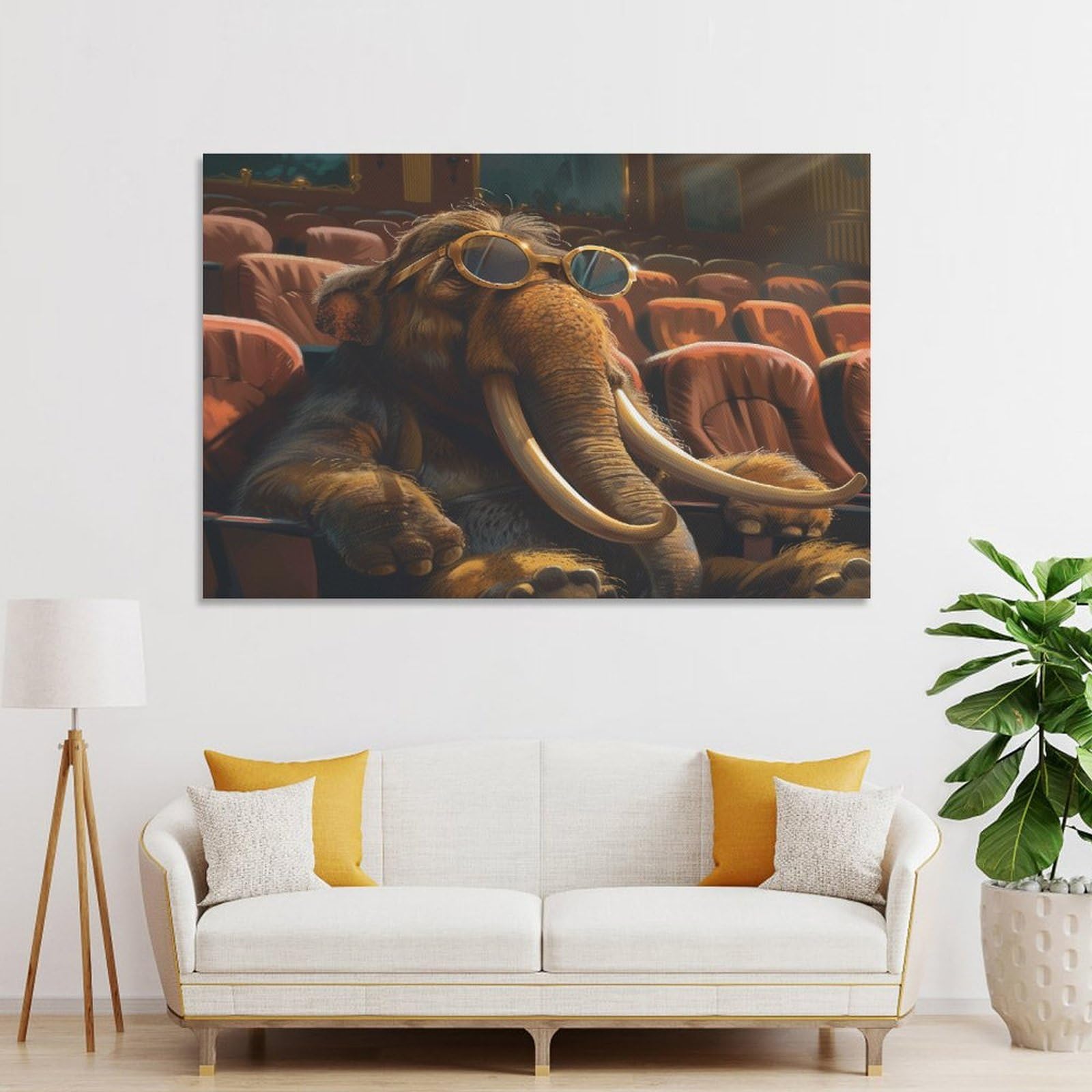 Junmoney Unframe-Style-20 Canvas Art Print Mammoth Movie Theater Glasses, 24X36inch(60X90cm), For Office, Study Or Home Workspace, Wall Art That Adds Style To Work Areas