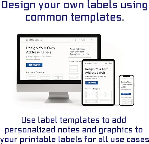 Miniatura 3 de Etiqueta de dirección de envío imprimible 1.75 pulgadas x 0.50 pulgadas (5-12 x 8-12) Cantidad de 2000 unidades 25 hojas en total Blanco mate