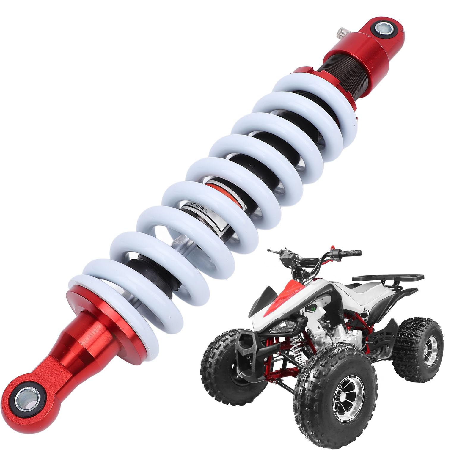 Dilwe Amortyzator 365 Mm CNC Stop Aluminium Heavy Duty Amortyzator 12 Mm Sprężyna 10 Otwór Montażowy do Motocykla ATV Gokart Dirt Pitbike do