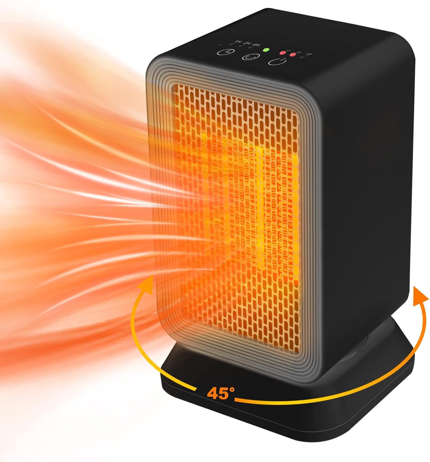 Space Heater with 3 Modes，1000W Energy Efficient Quiet Mini Portable Heater, 45°PTC Ceramic Fast Heater with Timer & Auto Shut Off Function for Office Home Indoor Use (White)