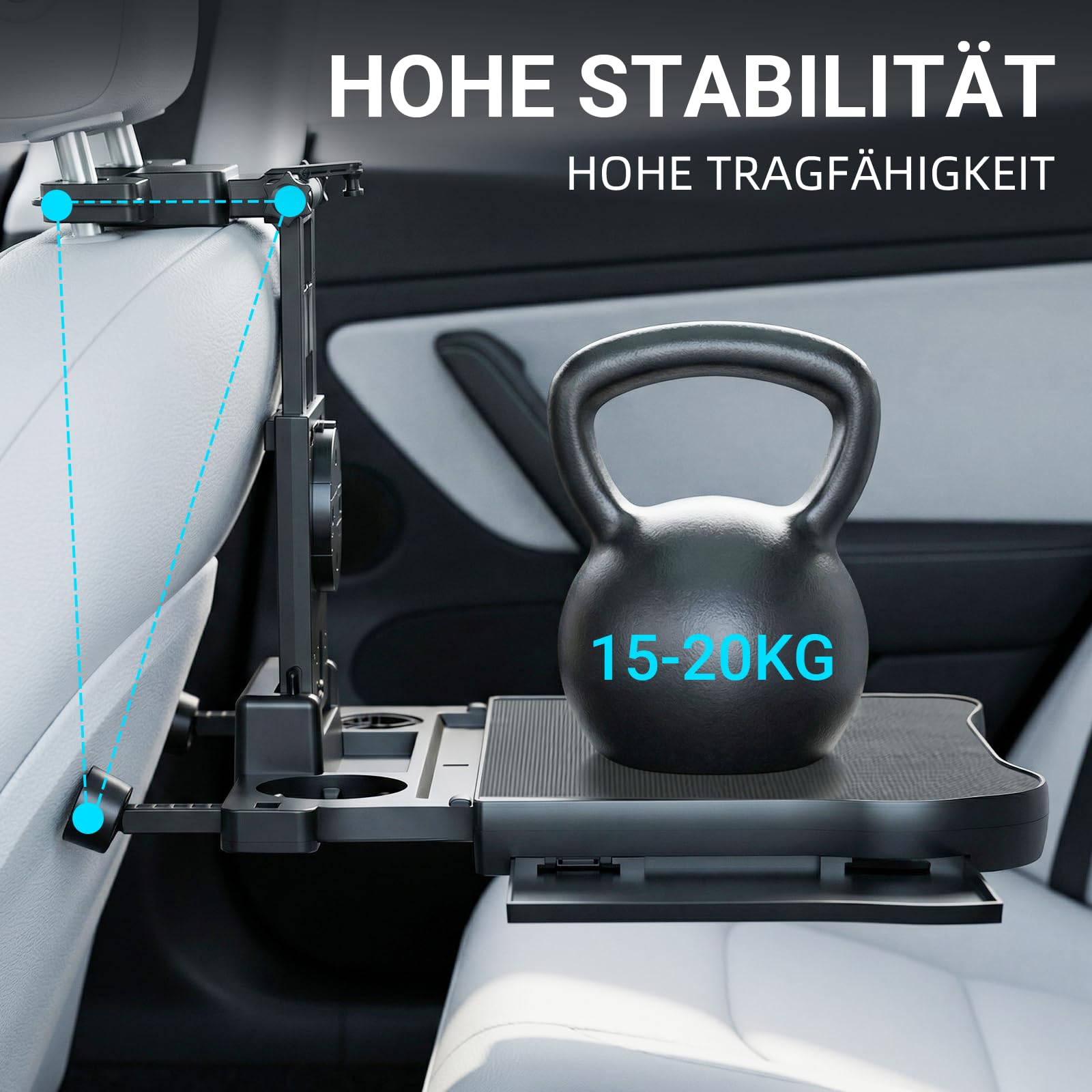 Auto Tisch für Rücksitz Beifahrer,Multifunktionaler Esstisch & Laptophalter