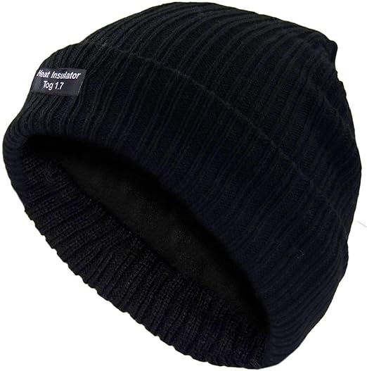 Thermal Winter Hats Mens Black Thermal Bennie Hats Fleece Lined