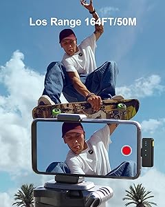 Mini Microphone for iPhone 14/13/12, Lightning Wireless Mic with Noise Cancellation, 48KHz 16-Bit, 20H Battery, 164ft Range, Magnetic & Clip Lavalier Microphone for Video Recording, YouTube, Tiktok
