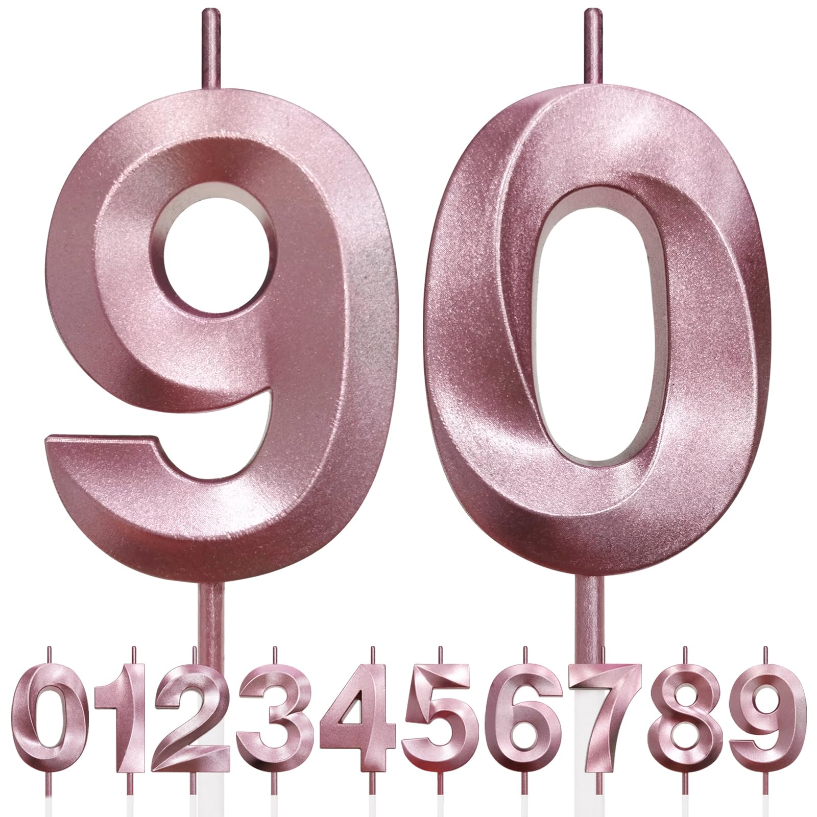 Bougie Chiffre 19 Anniversaire Paillettes Or Rose 3D - Décoration Gâteau Fête, Mariage - Cire Haute Qualité