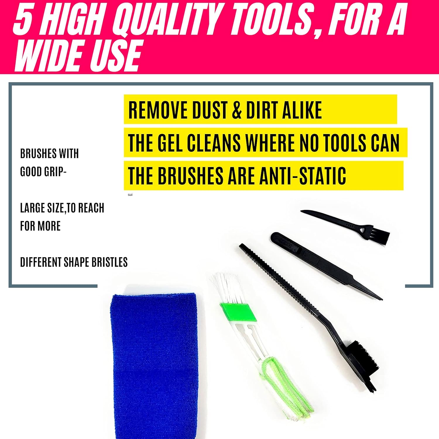 ToysTocker Car Cleaning Gel for Auto Interior Dust Removal Kit, Car Detailing Laptop Keyboard Cleaner Scented Putty, Air Vent Cleaner with 2 pots 160g Each, 4 Anti-Static Detailing Brushes Tools : Automotive