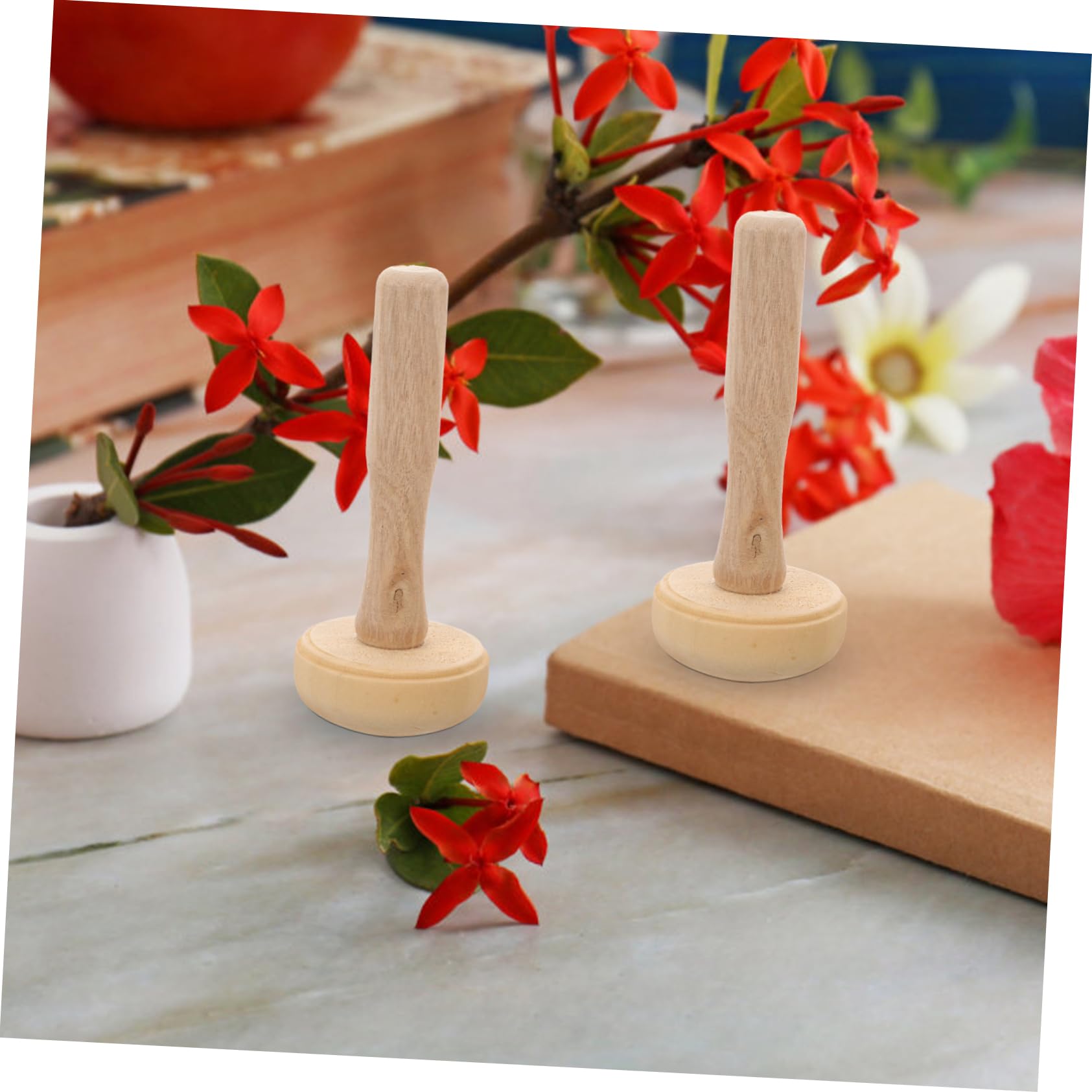 IWOWHERO Art Rubbing Roller 10pcs Wood Printmaking Tool Baren Roller for DIY Projects