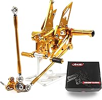 Vista 30 de Arashi (Versión 2.0) Estribos traseros ajustables para Honda CBR1000RR 2004-2007 / CBR600RR 2003-2005 2006 Accesorios para motocicleta Piezas de Oro