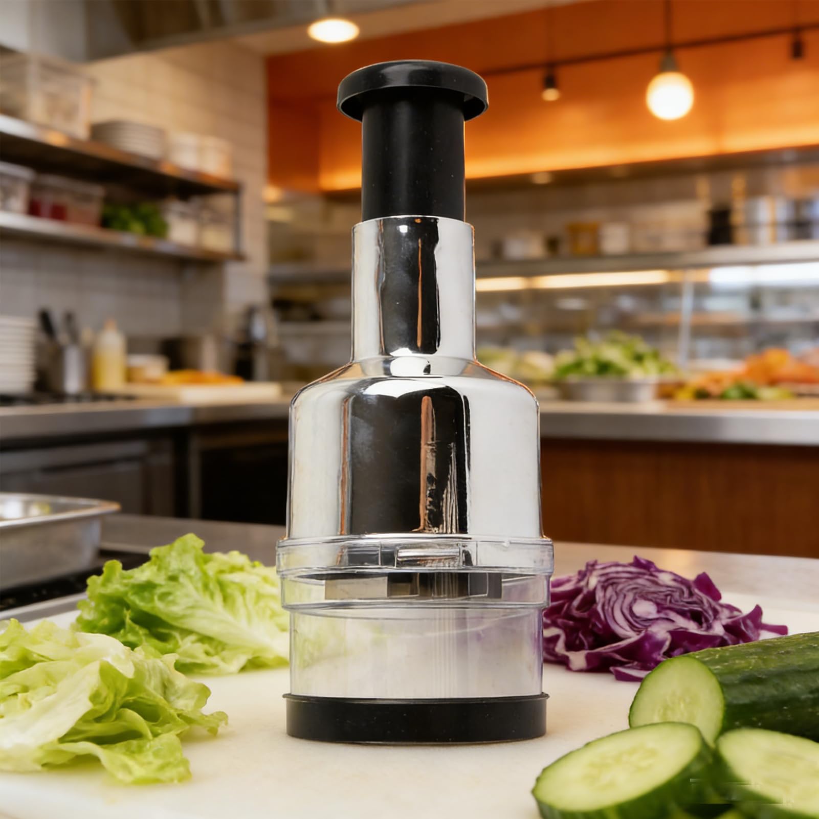 Chopper per cipolle, tritato per cipolle tritaverdure un mano -tritatutto manuale in Acciaio inossidabile per cucina domestica Ristorante Argento domestico
