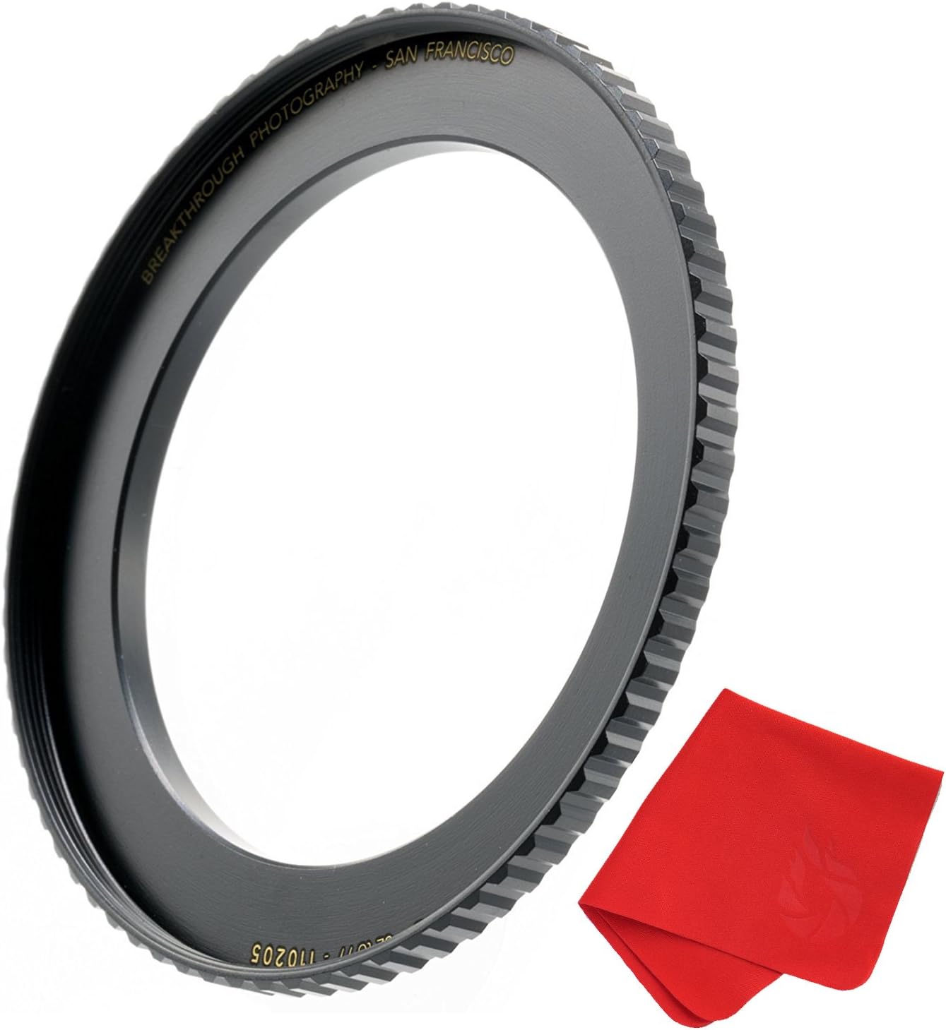 Breakthrough Photography 77mm to 82mm Step-Up Lens Adapter Ring for Filters, Made of CNC Machined Brass with Matte Black Electroplated Finish