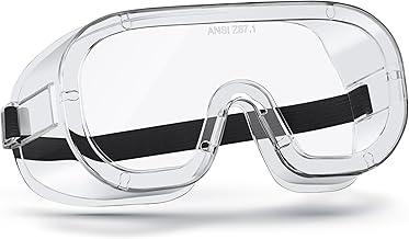 NoCry Protective Non-Vented Safety Lab Goggles with Anti-Fog Coating, Clear Scratch-Resistant Lenses, Universal OTG Fit, an Adjustable Headband, ANSI Z87.1 Rating, and UV Protection