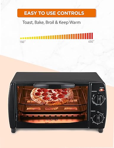 Miniatura 3 de Commercial Chef Horno tostador mecánico de 4 rebanadas de 10 litros