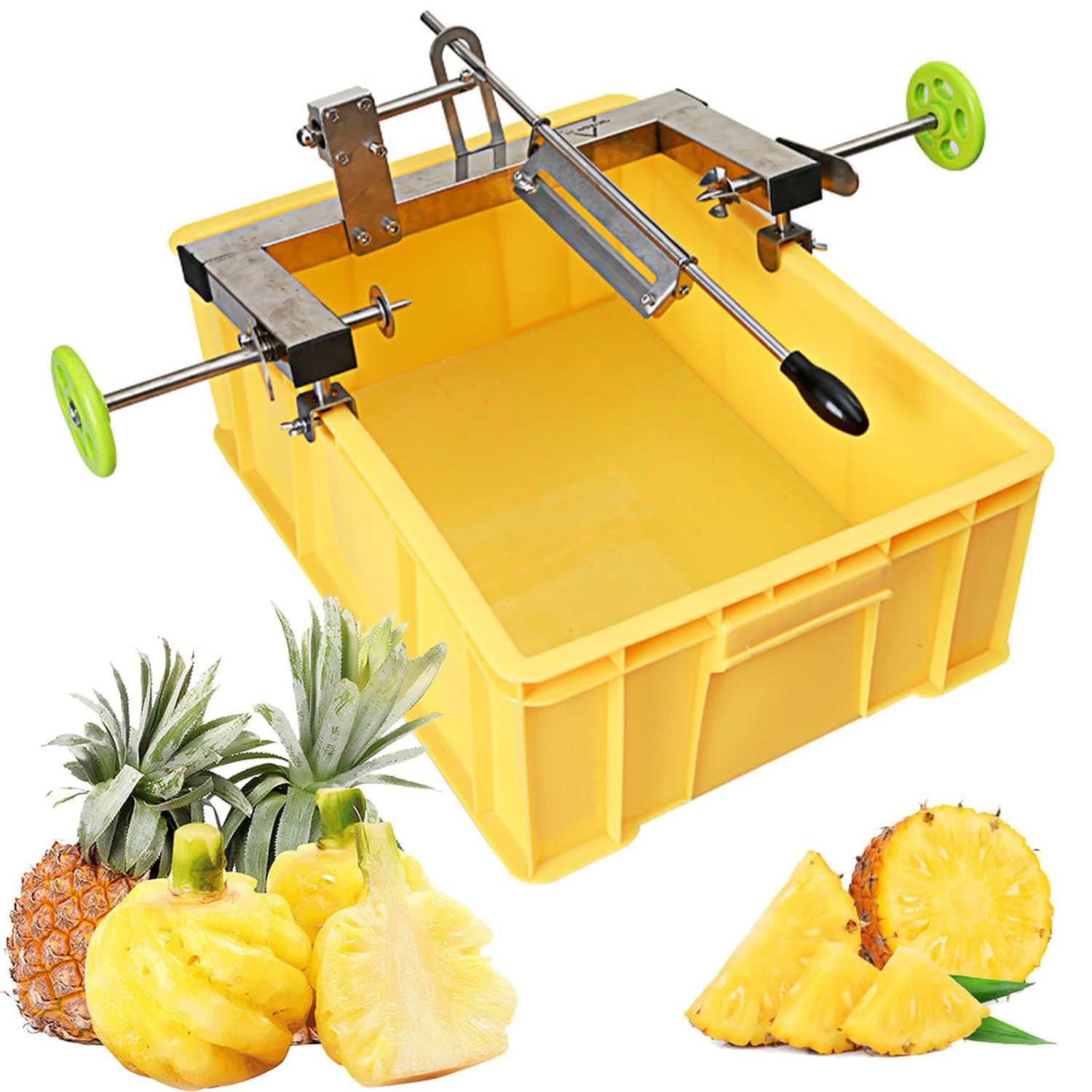 ASerZenith Pineapple Peeling Machine, Double Lever Adjustment, Both Sides Retractable, Stainless Steel Effort Saving Pineapple Peeler