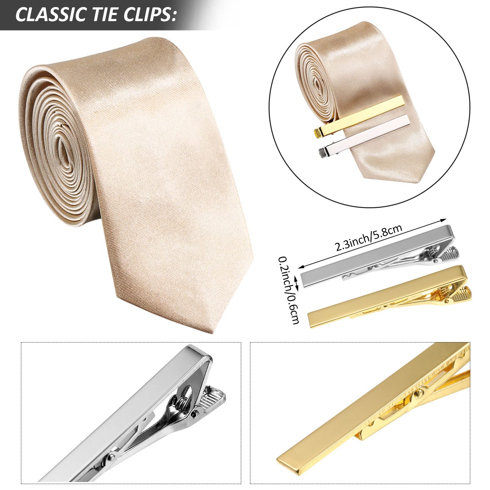 Blulu Set Accessori Costumi Uomo Anni '20 Costume da Gangster Retrò, Cappello, Papillon, Orologio, Bretella, Occhiali, Barba, Bracciale Reggicalze, Fermacravatte (Stile Semplice, Bianco Sporco)