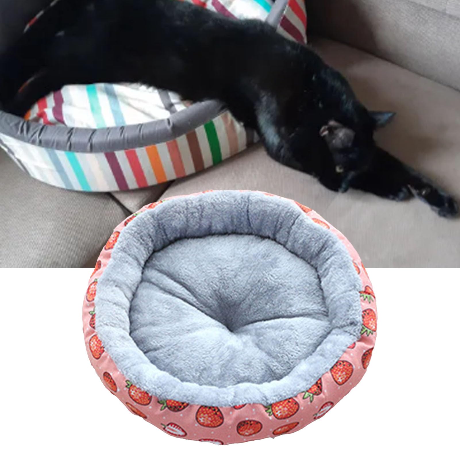 Omabeta Cuccia Rotonda in Peluche per Animali Domestici, Soffice e