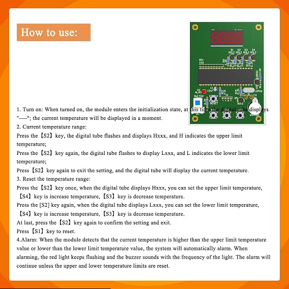 DIY Soldering Practice Kit with DS18B20 Temperature Sensor Module - Learn Soldering with a Functional 32F-210F(0-99C) Temperature Sensor Project for Beginners & Hobbyists