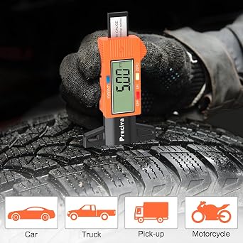Preciva Tyre Tread Depth Gauge UK, 2pcs 0-25.4mm/Inch for Cars, Trucks