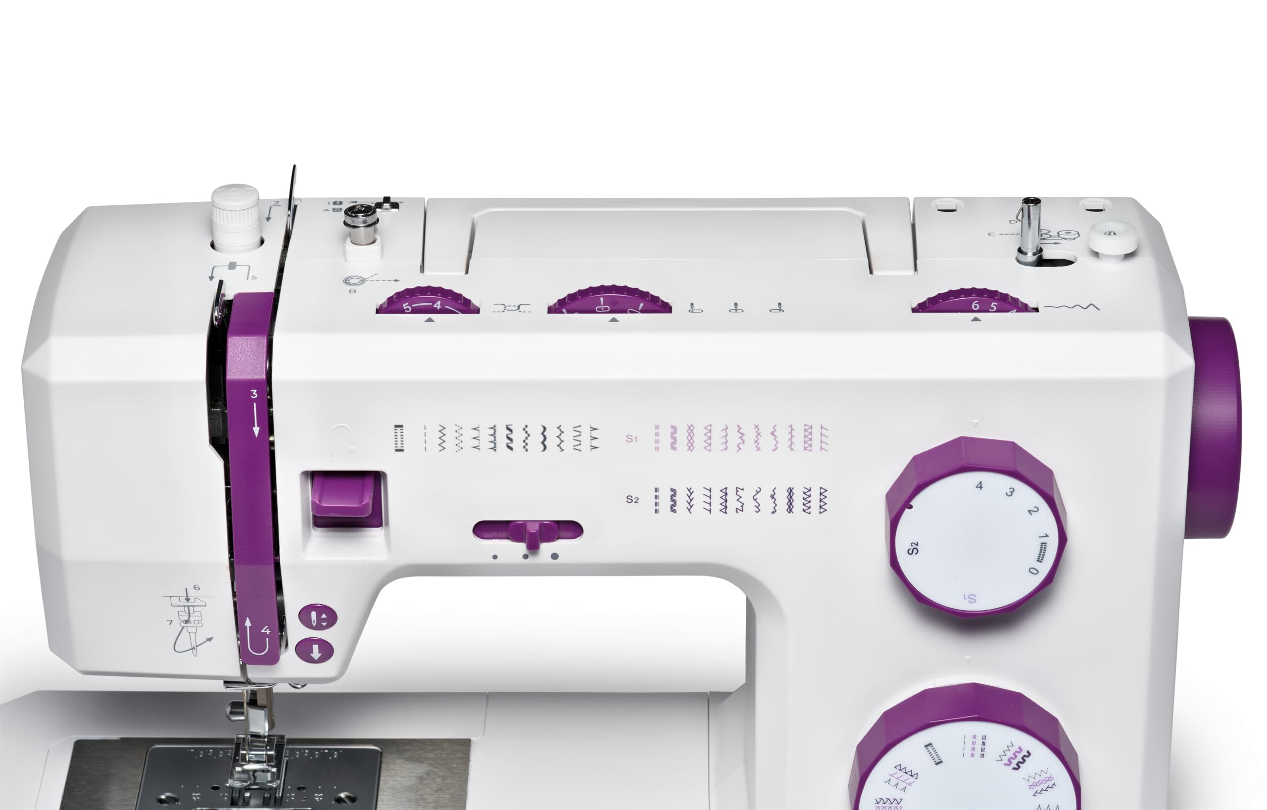 VIOLA Prêt-à-Porter Nähmaschine (Exklusive Edition) Nähmaschine mit 34 Nähprogramme, Servomotor, Nähmaschinen für dicke Stoffe, Jeans Jeans Nähen, Automatischer Einfädler