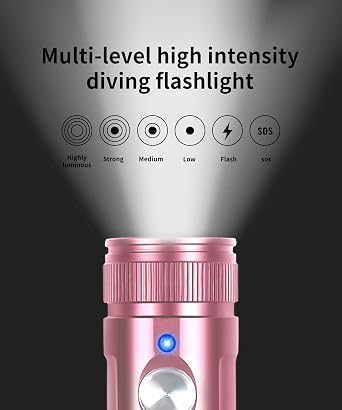 2000 Lumens Professional Dive Flashlight for Underwater Photography,3 Adjustable Beam Angles (3°/24°/72°),IP68 Waterproof Certified,Macro Photo Fill Light/Night Diving Spotlight/Deep Diving Gear(pink)