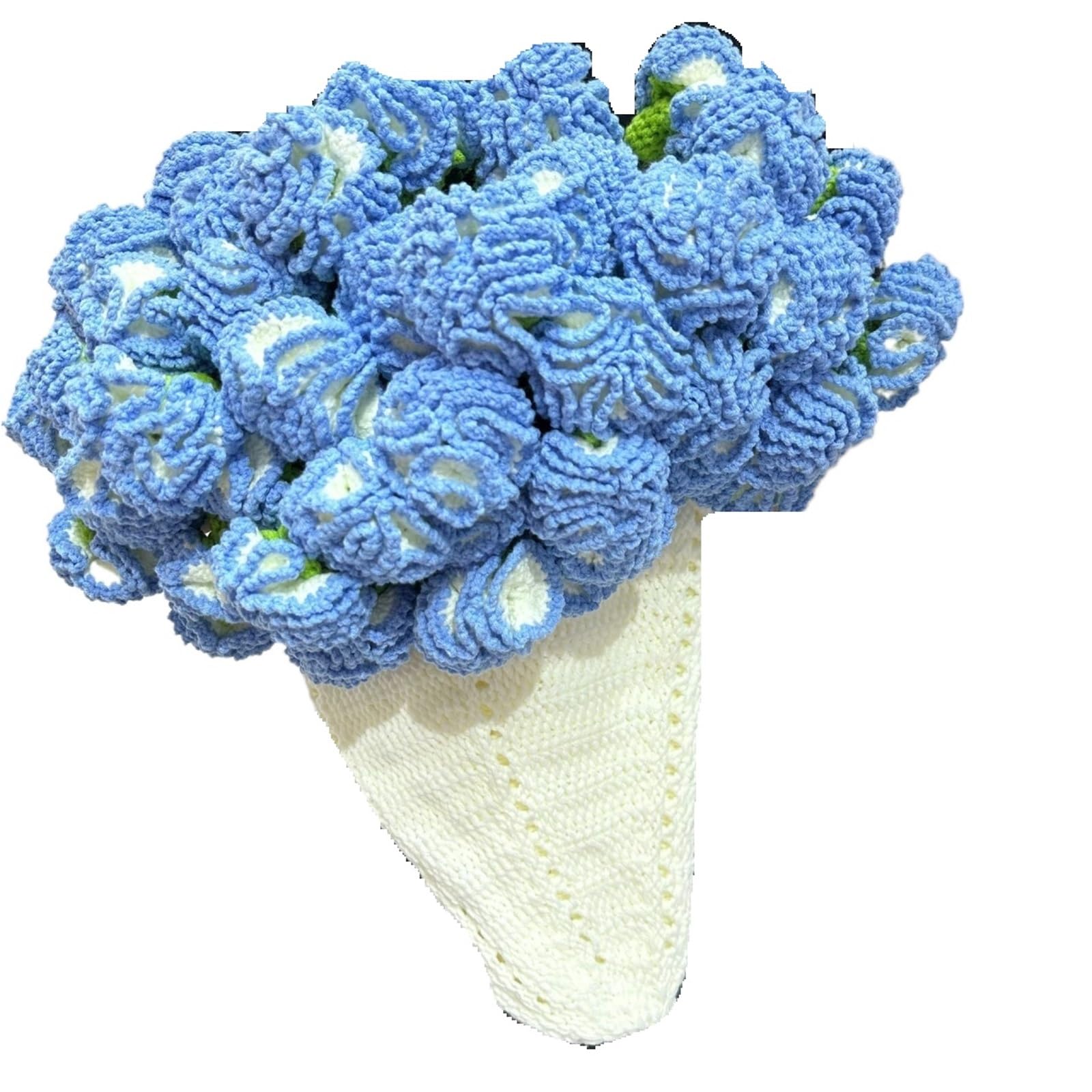 TRRYUIP Bouquet Blanket Creative 60/80/110cm Rose Bouquet Blankets Crocheted Flower Blanket(Color-02,110cm)
