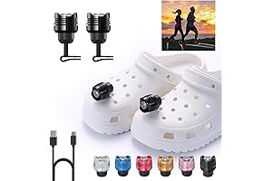 2 Pcs Rechargable Headlights for Crocs, Flashlight Attachment for Crocs, Kids Boy...