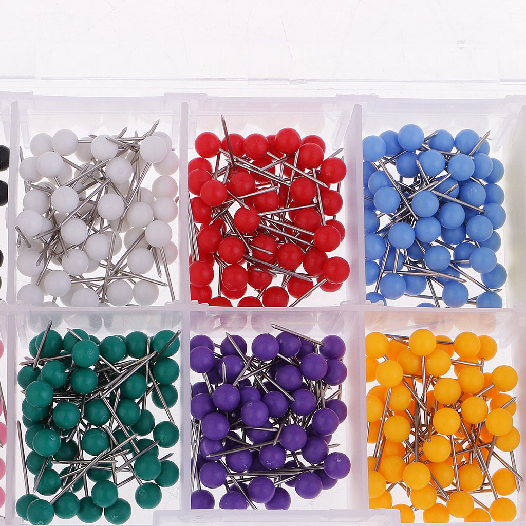 Lot de 10 boîtes de 500 punaises à tête ronde en plastique pour le bureau, les cartes