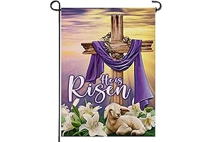 He is Risen Lamb Lily Flower Easter Decorative Garden Flag