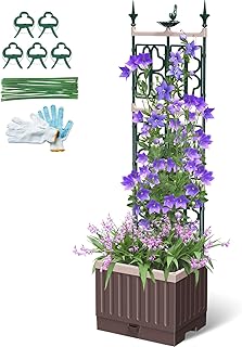 Raised Garden Bed Planter Boxes with Trellis,61.4