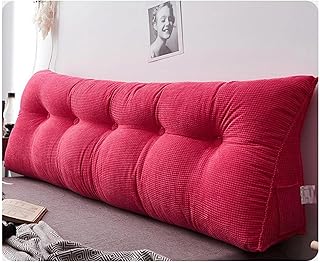 Almohada corporal de gran tamaño para cabecero de lectura, cojín de respaldo extragrande para cama, sofá y sofá, soporte lumbar, color rojo, 120 cm